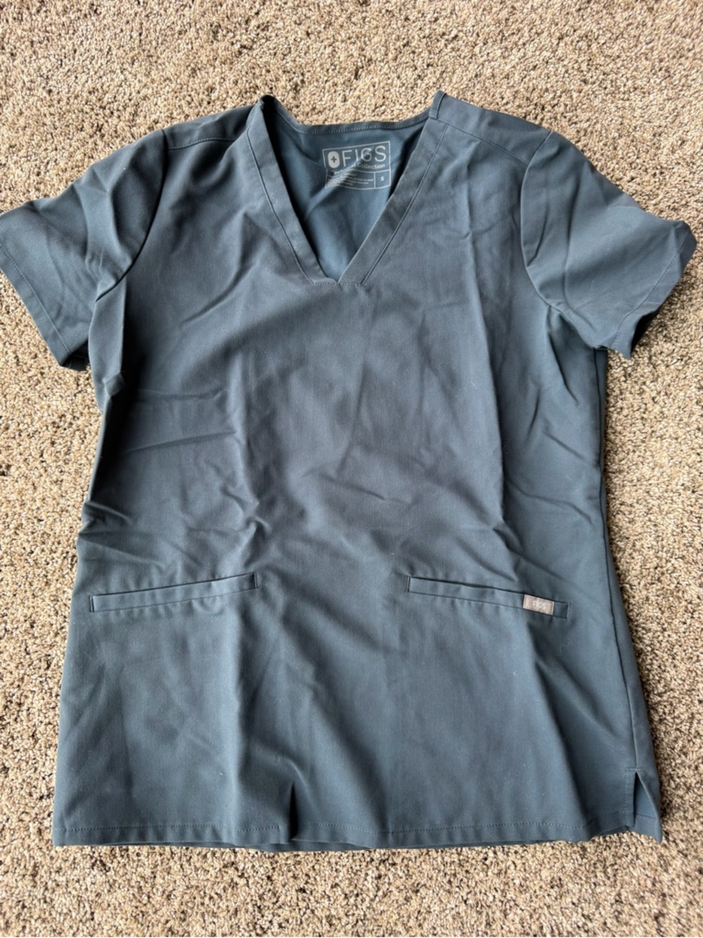 Figs Slate Blue V-Neck Scrub Top